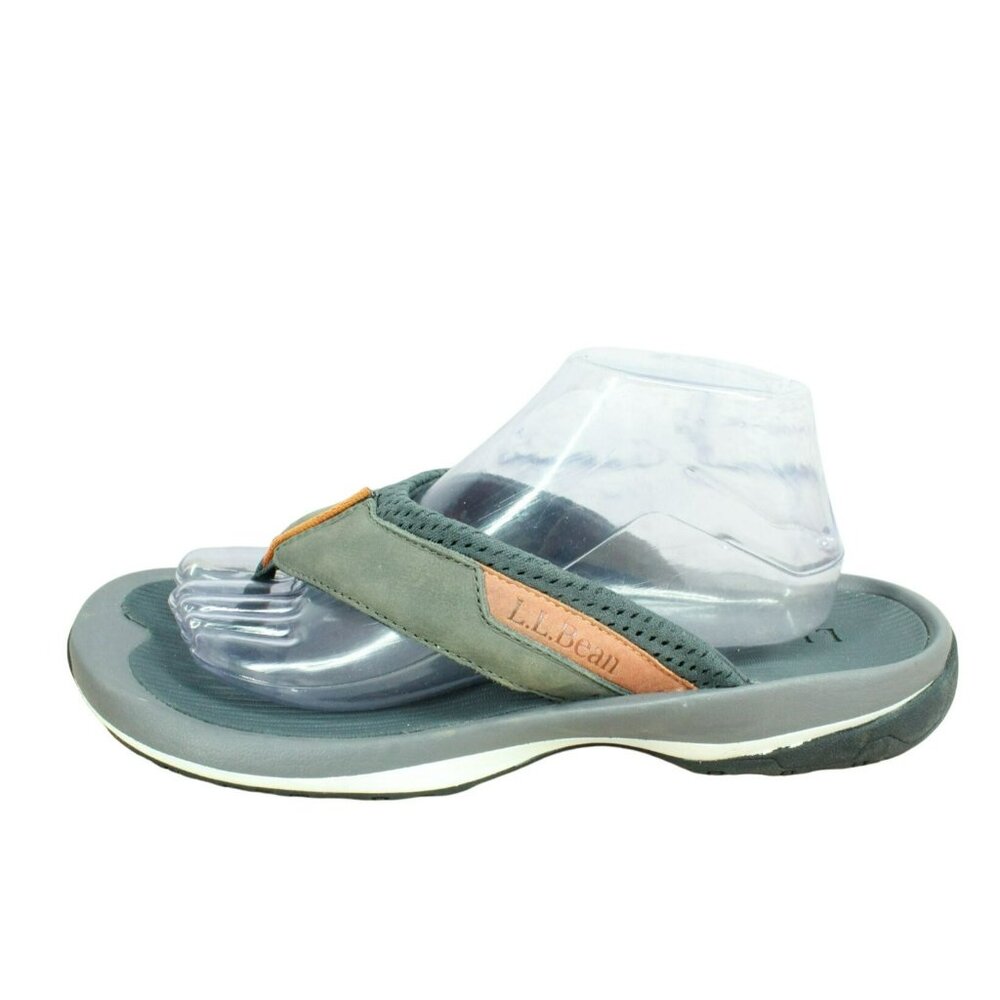 LL Bean Swift River Multicolor Leather Flip Flop Sports Sandals Size 10 M - Picture 1 of 9